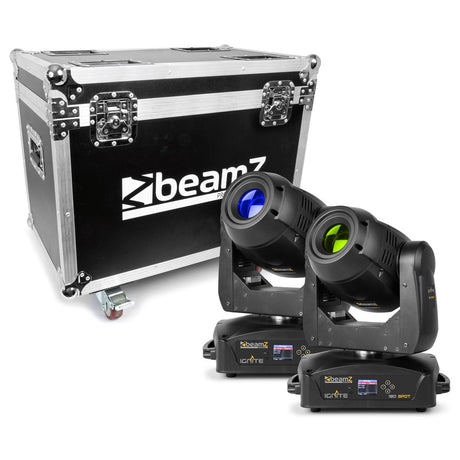BeamZ GNITE180S LED Spot Moving Head Set van 2 in Flightcase