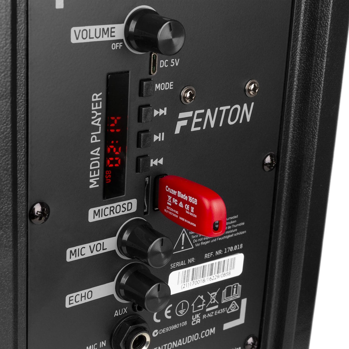 Fenton FT8LED-MK2 Draagbaar geluidssysteem 8"