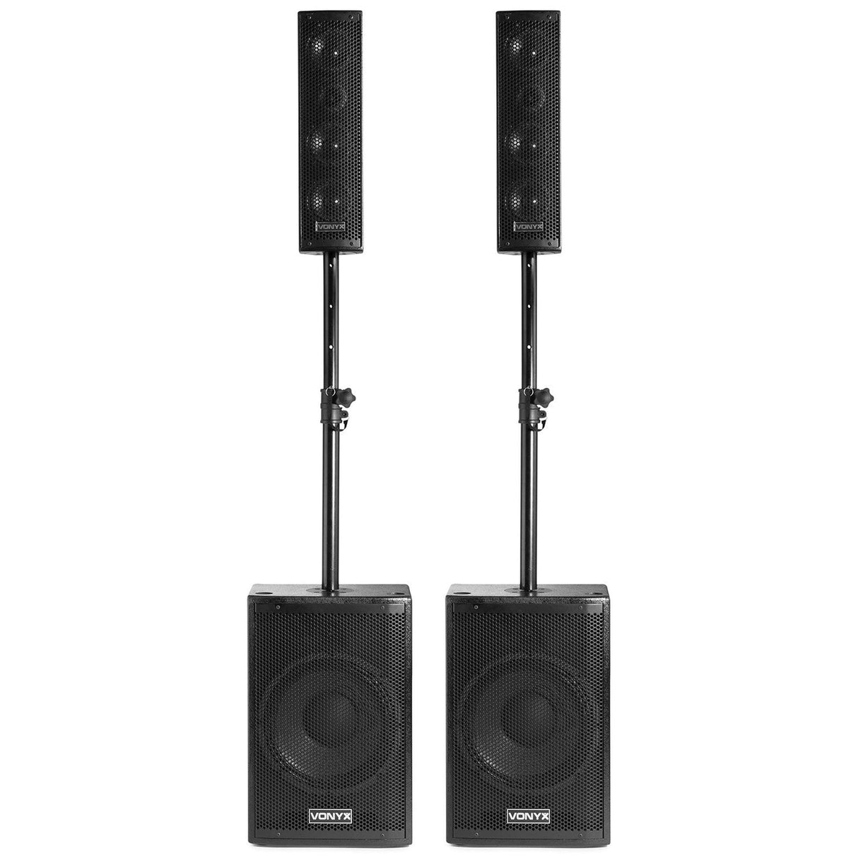 VONYX VX1050BT 1150W 2.2 Actieve Speakerset met Dubbele 12 inch Subwoofers en Bluetooth