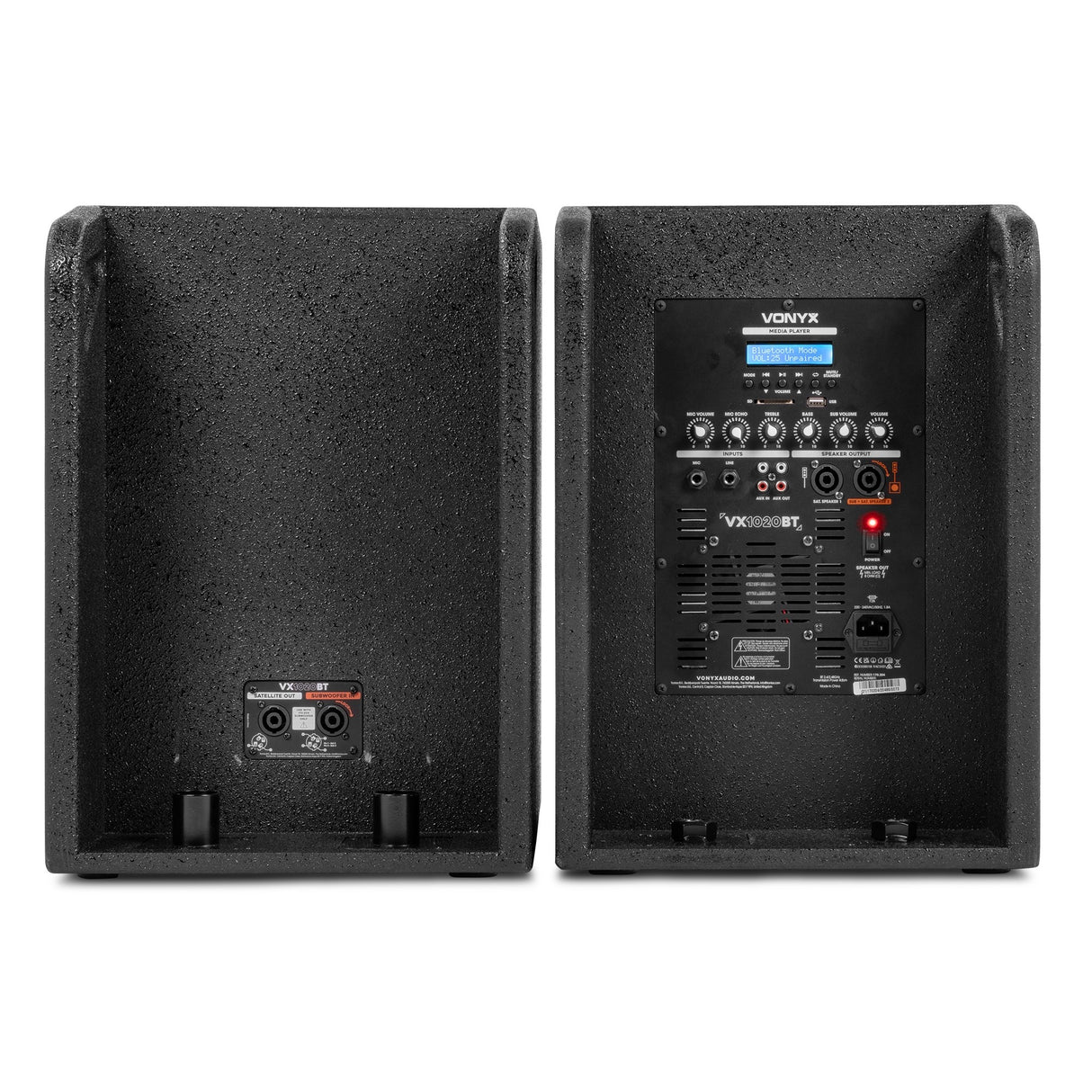 VONYX VX1020BT 1050W 2.2 Actieve Speakerset met Dubbele 10 inch Subwoofers en Bluetooth