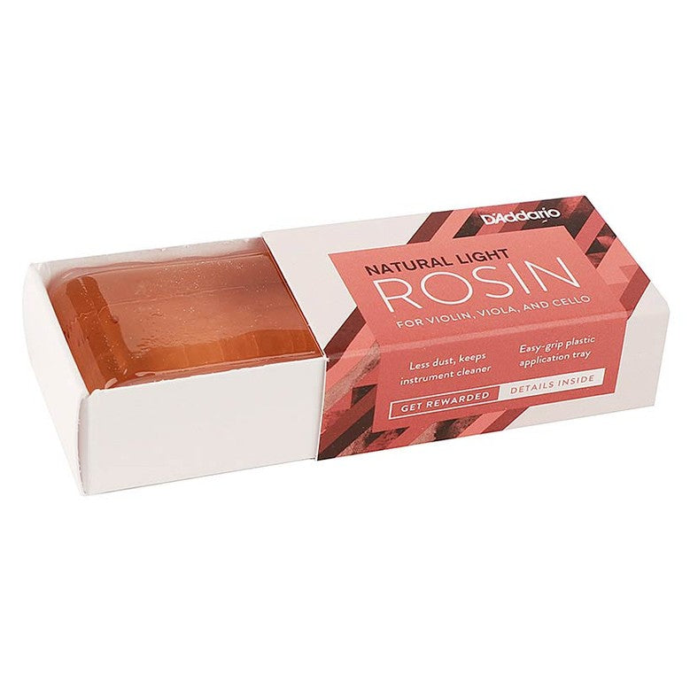 D'Addario VR-200 rosin for violin, clear, oblong, in case