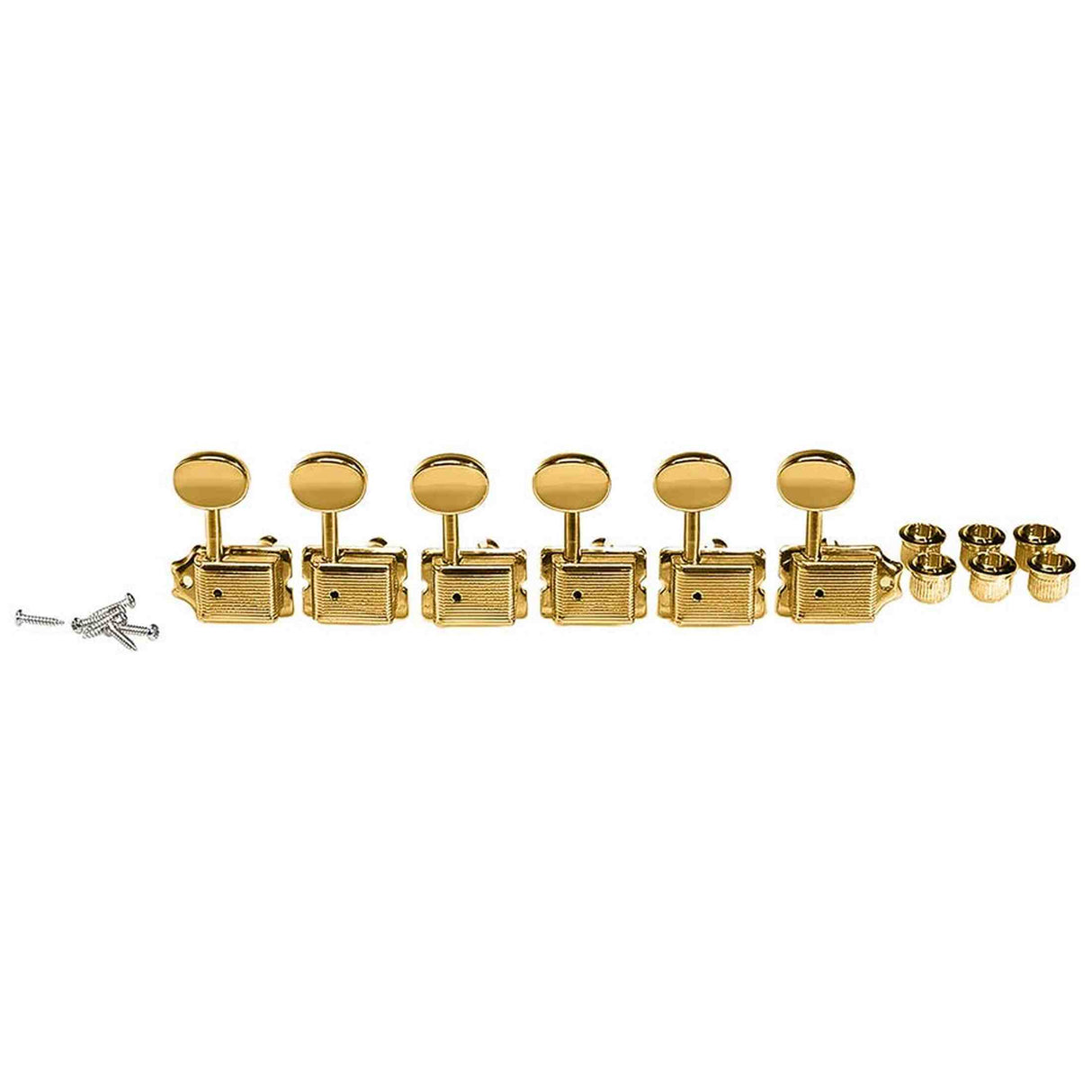 Boston 62-GL Stemmechanieken voor gitaar, goud, 6x links, vintage style, metalen knoppen