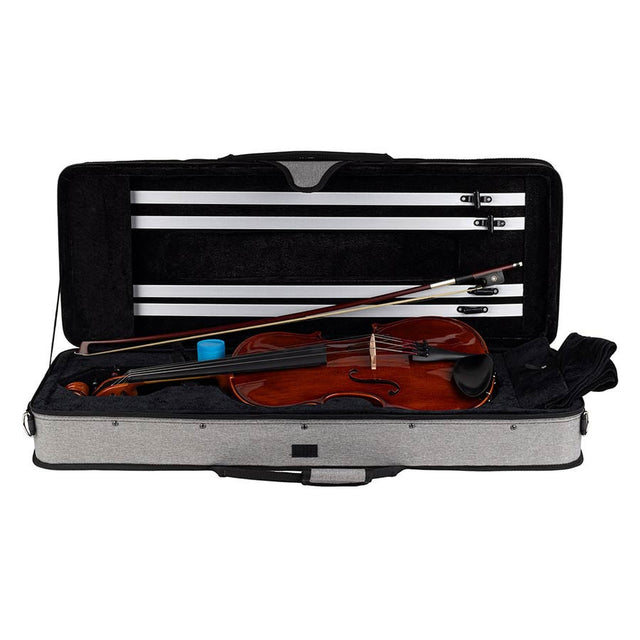 Leonardo LVA-20160 altviool set, 16.0" 40.5cm , geheel massief, gevlamd, ebben toebehoren, incl, koffer en strijkstok