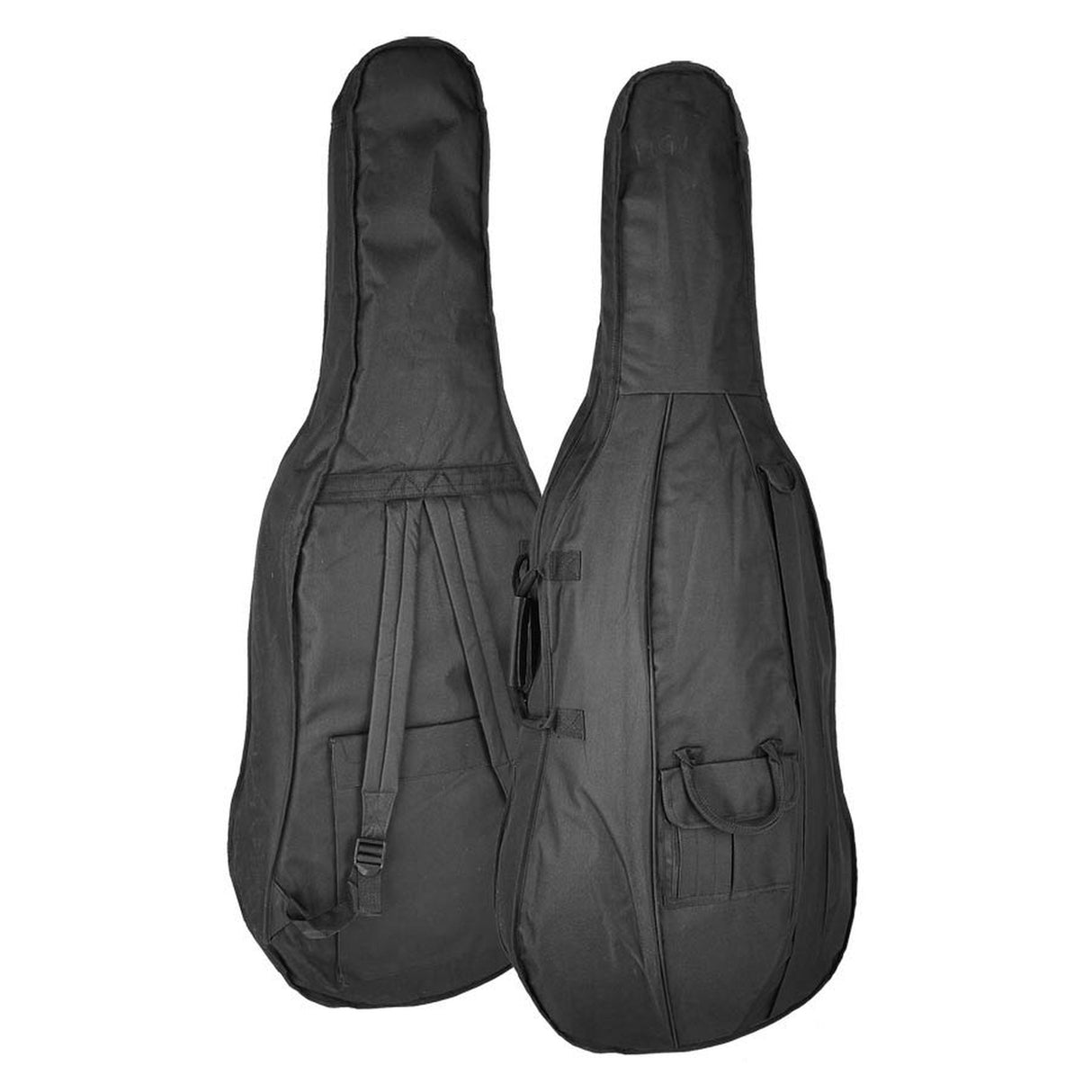 Leonardo LC-2744-M cello set 4/4, geheel massief, mat nitro, mooi gevlamd, ebben toebehoren, incl. tas en strijkstok