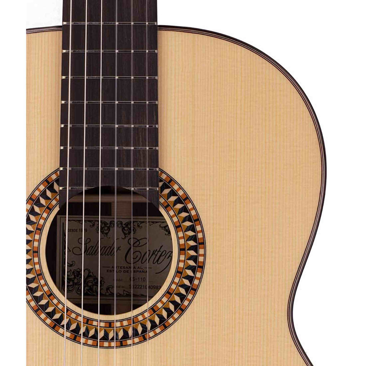 Salvador Cortez CS-110 – Klassieke gitaar met massief spruce bovenblad en palissander zij- en achterkant