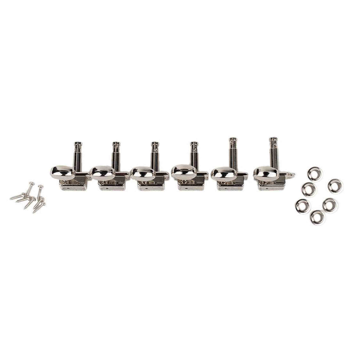 Wilkinson 162-NL-4M2L Stemmechanieken voor gitaar, met EZ LOK and staggered post height, 6x links, nikkel