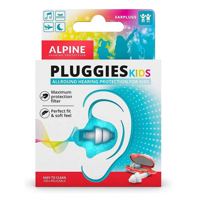 Alpine ALP-PK Pluggies Kids Oordoppen – Gehoorbescherming voor Kinderen van 3 tot 12 Jaar