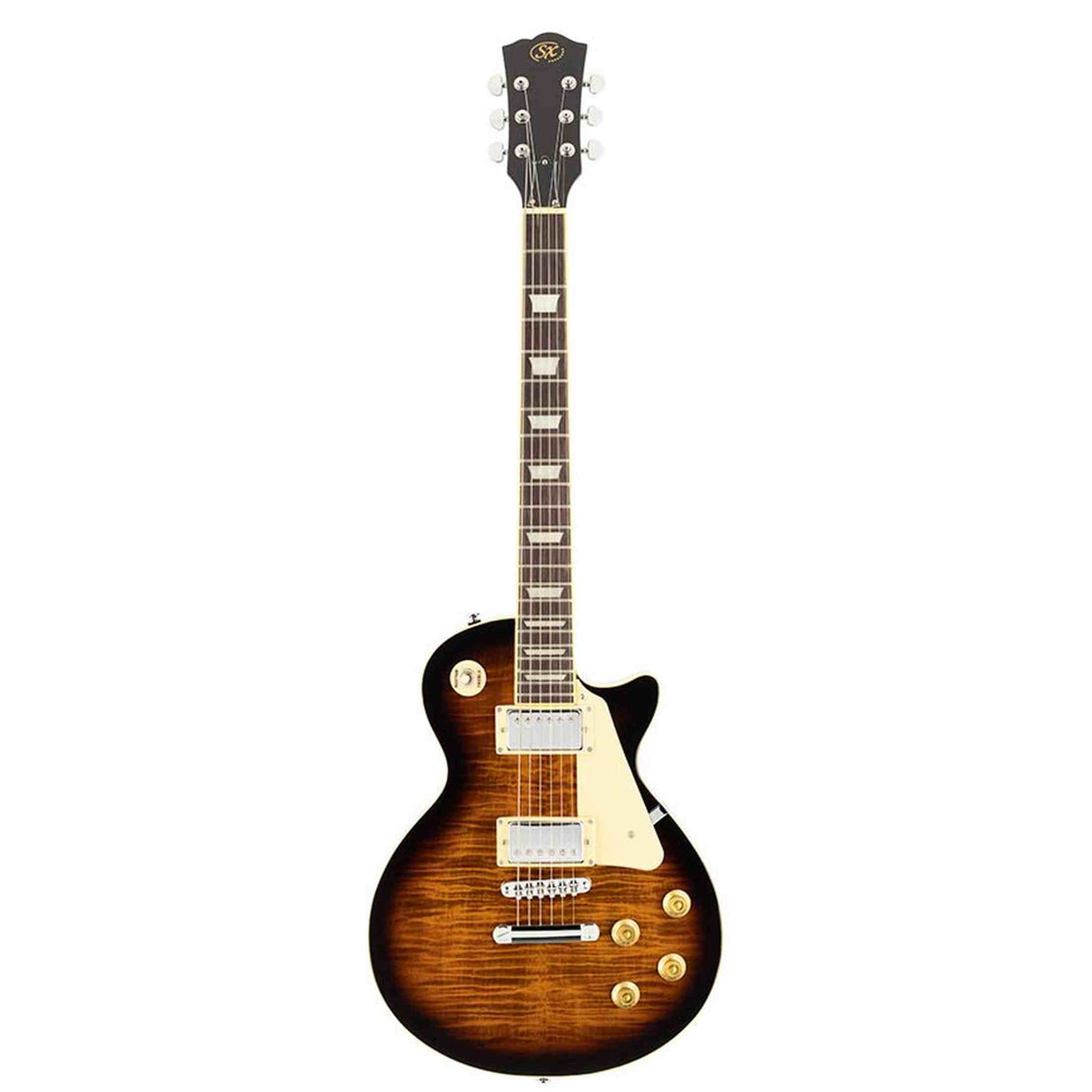 SX EF3D-DS elektrische gitaar – LP Standard stijl, 2 humbuckers, mahonie/esdoorn, Tobacco Sunburst