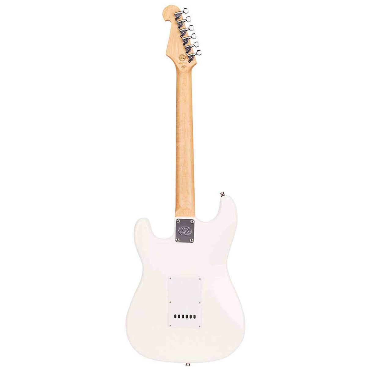 SX ED1/WT elektrische gitaar – 3 single coil pickups, vintage tremolo, wit + tas