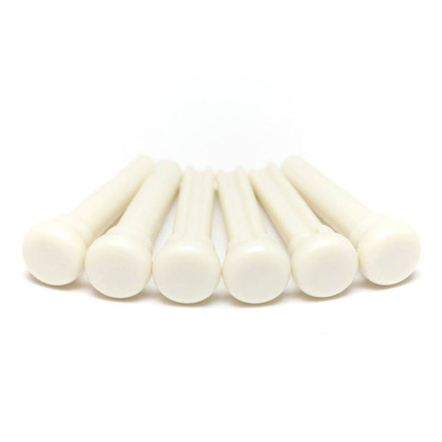 Graph Tech PP-4000-00 Presentation style bridge pins, set of 6, white