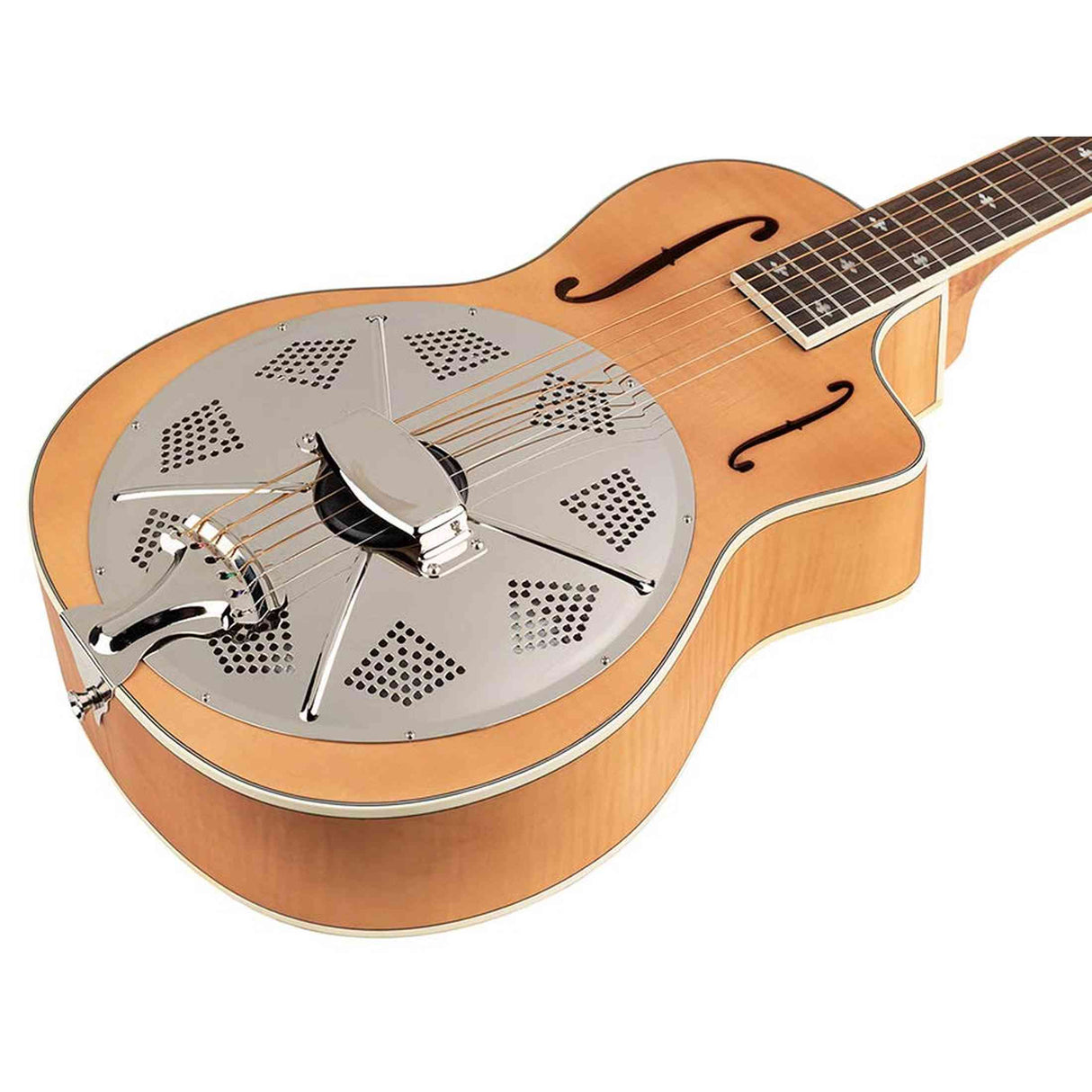 Royall BB14C/FL Bantam Blazer Resonator 14-Fret – Flamed Maple, Parlor Size, Biscuit Cone, Softcase