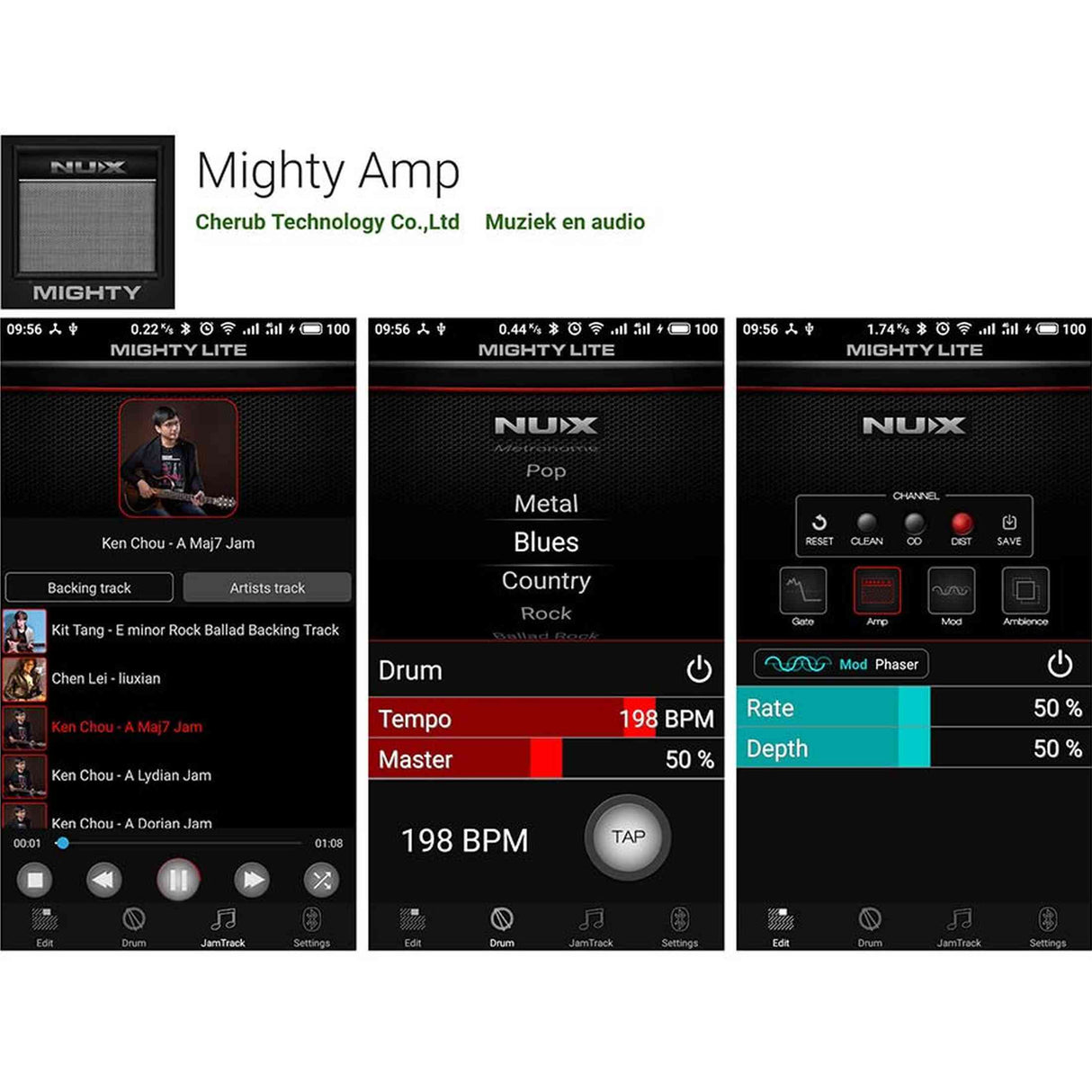 NUX MPLUG Mighty Series hoofdtelefoonversterker met effecten, amp-modellen en Bluetooth