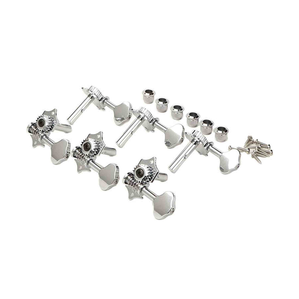 Wilkinson WJ-28N-CRS Stemmechanieken voor gitaar slotted headstock, open geared, 3x links + 3x rechts, chroom, ratio 1:1