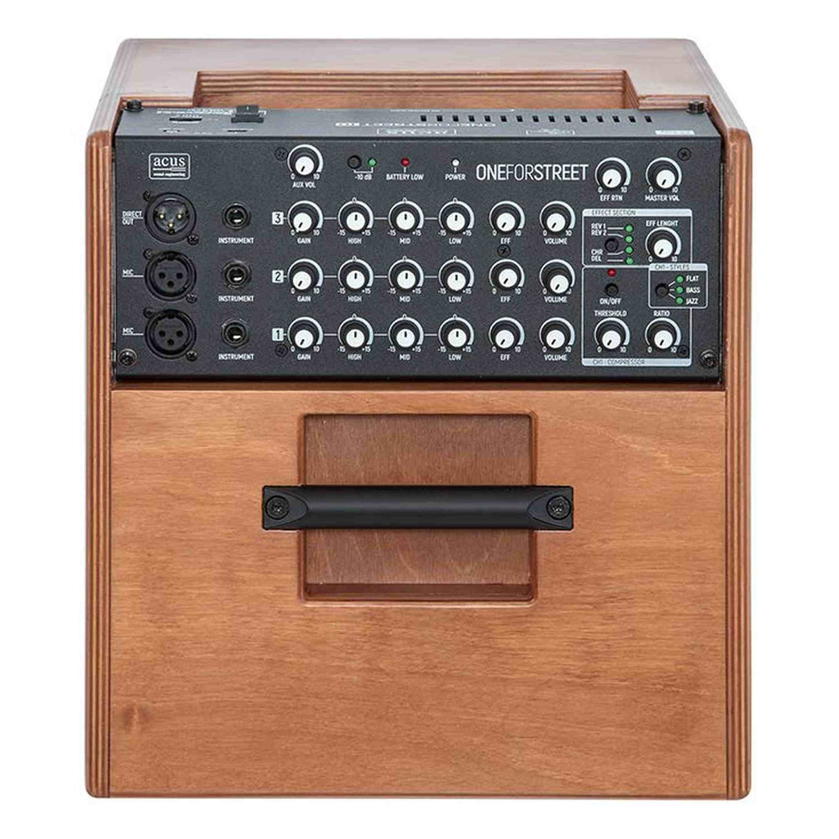 Acus OFS-10 versterker voor akoestische instrumenten 120W 3 kanalen naturel zonder accu