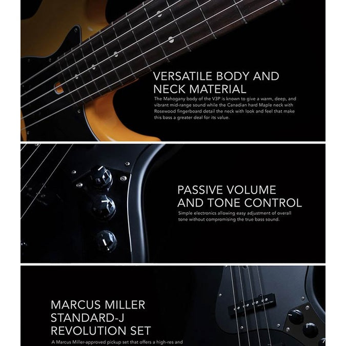 Sire V3P 5/RS Marcus Miller 5-Snarige Basgitaar Red Satin