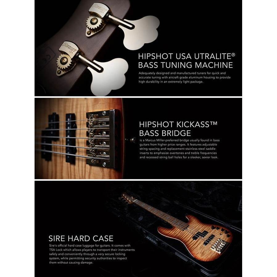 Sire P10 DX5/TS Marcus Miller 5-snarige actieve basgitaar Tobacco Sunburst