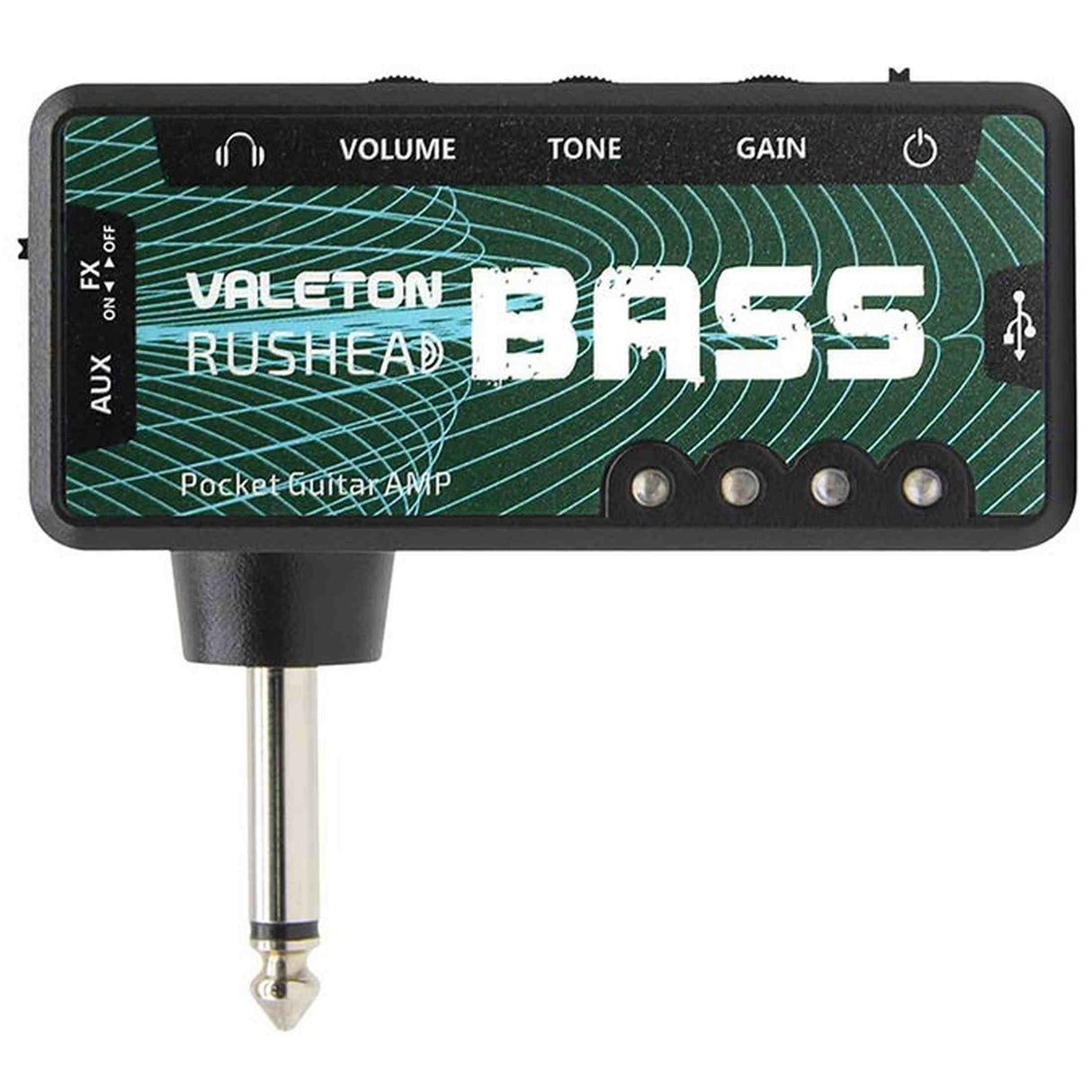 Valeton RH-4 Oplaadbare hoofdtelefoonversterker voor bas met drive, effecten en USB-oplaadfunctie