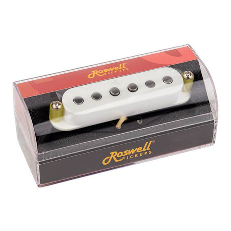 Roswell RP-S74BWHT vintage '74 stijl enkele spoel ST pickup, Alnico 5 staven, brug, wit