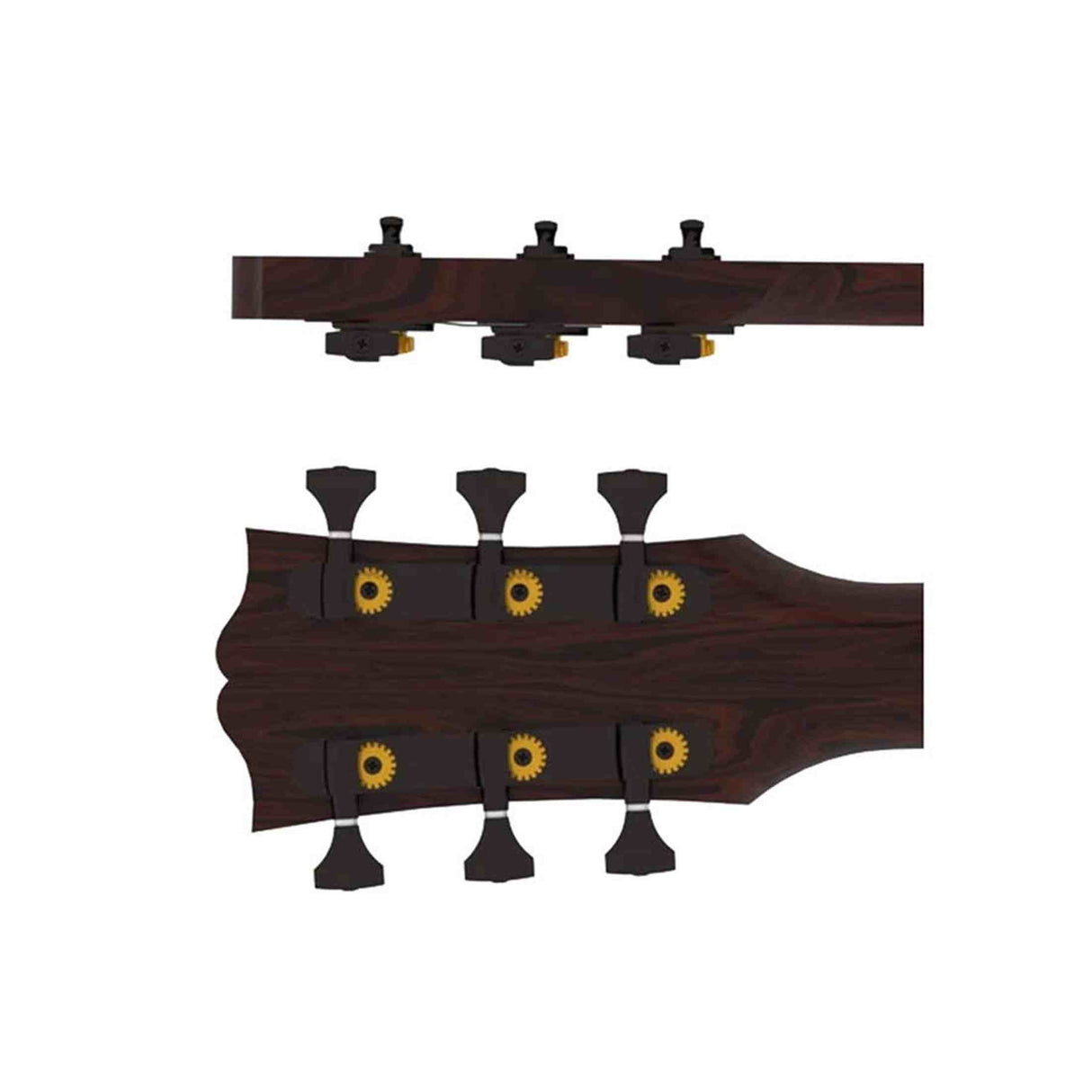 Hipshot HS6K2GN0B Gitaar tuner upgrade kit, 3 + 3 classic, open zwart
