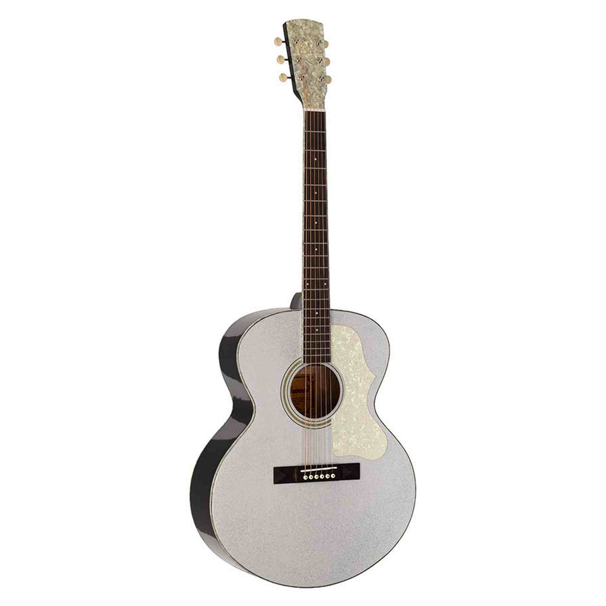 Richwood HSJ-55-GS Heritage Series Jumbo Jumbo Massief Bovenblad Akoestische Gitaar zilver metallic Hoogglans