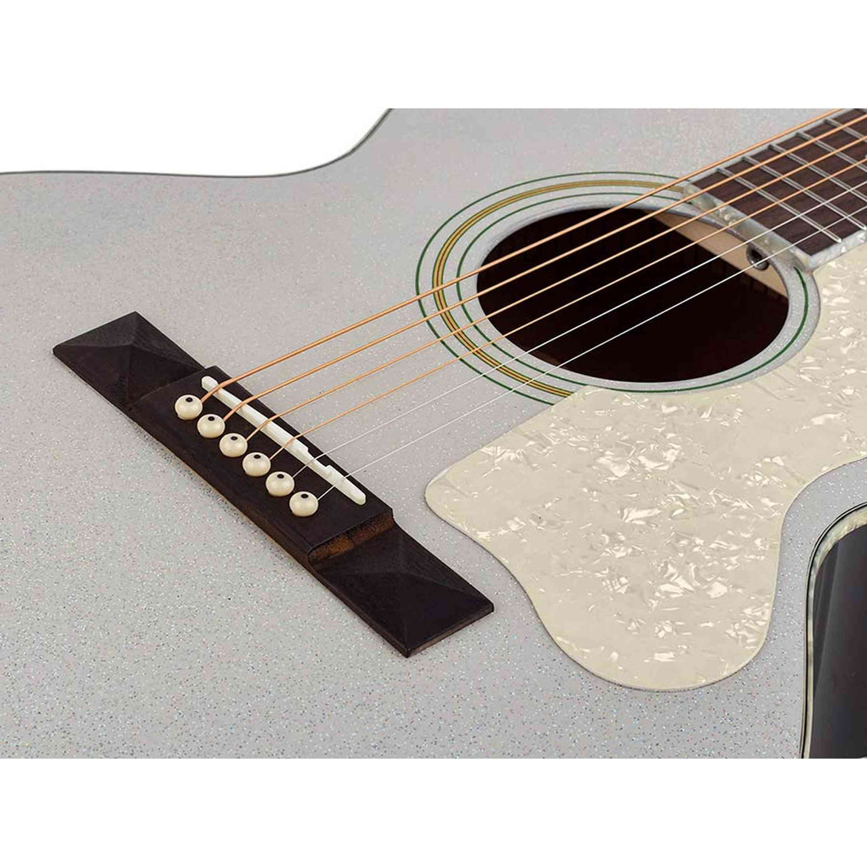 Richwood HSJ-55-GS Heritage Series Jumbo Jumbo Massief Bovenblad Akoestische Gitaar zilver metallic Hoogglans