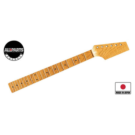 Allparts PHMT1CRF VIN-MOD neck, AAA+ roasted flamed maple, half paddle headstock, unfinished