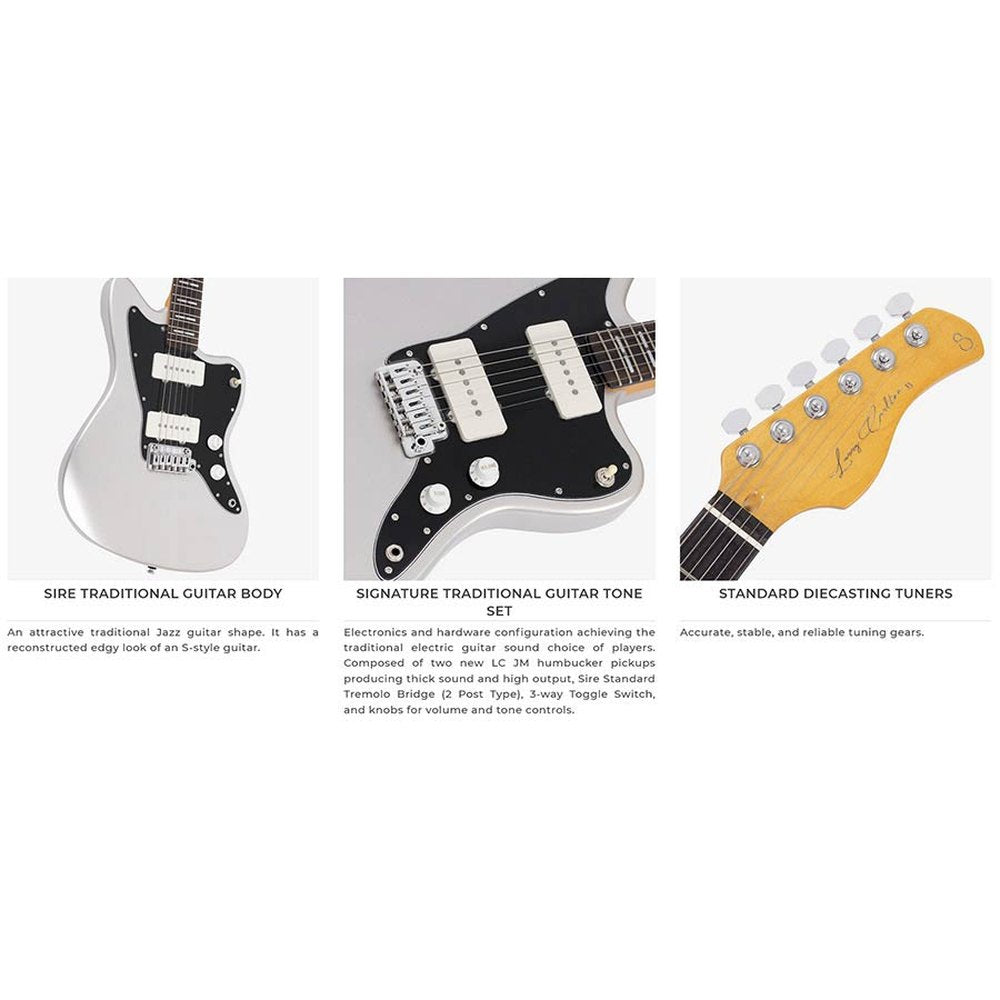 Sire Guitars J3/SV Mahonie elektrische gitaar J-stijl, zilver