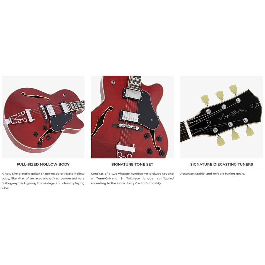 Sire Guitars H7F/BK Elektrische archtop gitaar, zwart