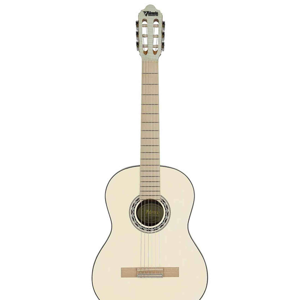 Valencia VC354HVR Klassieke Gitaar 4/4 – Sitka Spar & Mahonie, Ivoor, Inclusief Tas, Standaard en Stemapparaat