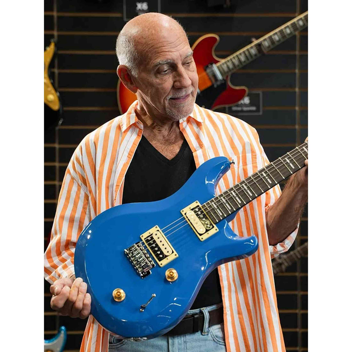 Sire Q3/MB Larry Carlton elektrische gitaar – mahonie body, HH-configuratie, Midnight Blue
