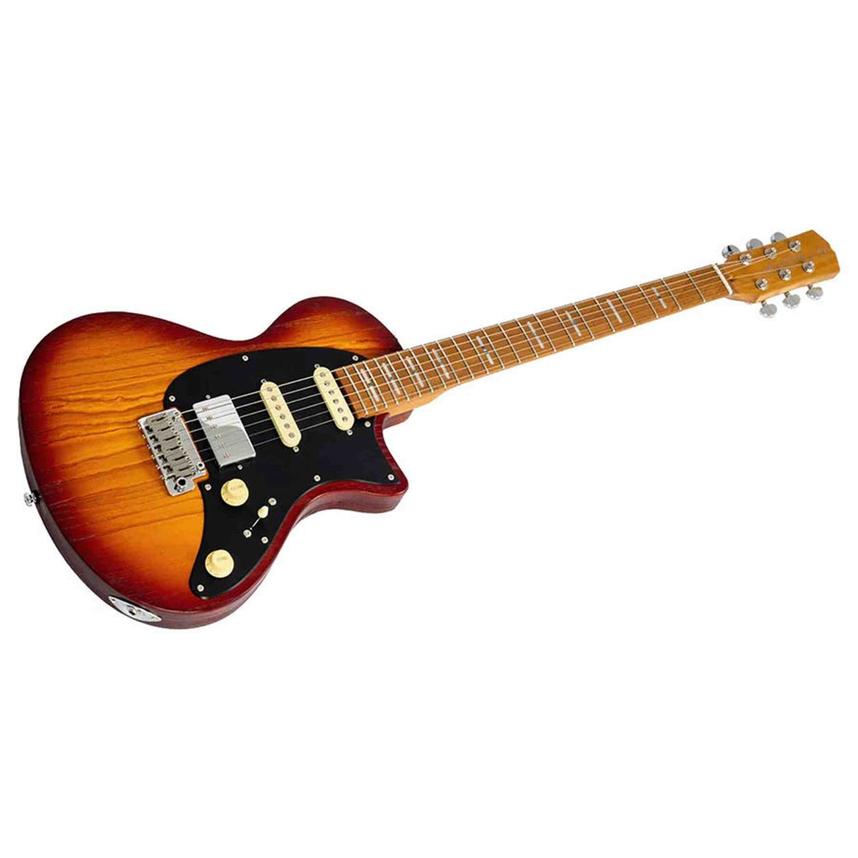 Sire I5S/TS elektrische gitaar – I-Series, sandblasted swamp ash, Tobacco Sunburst, HSS-configuratie, locking tuners