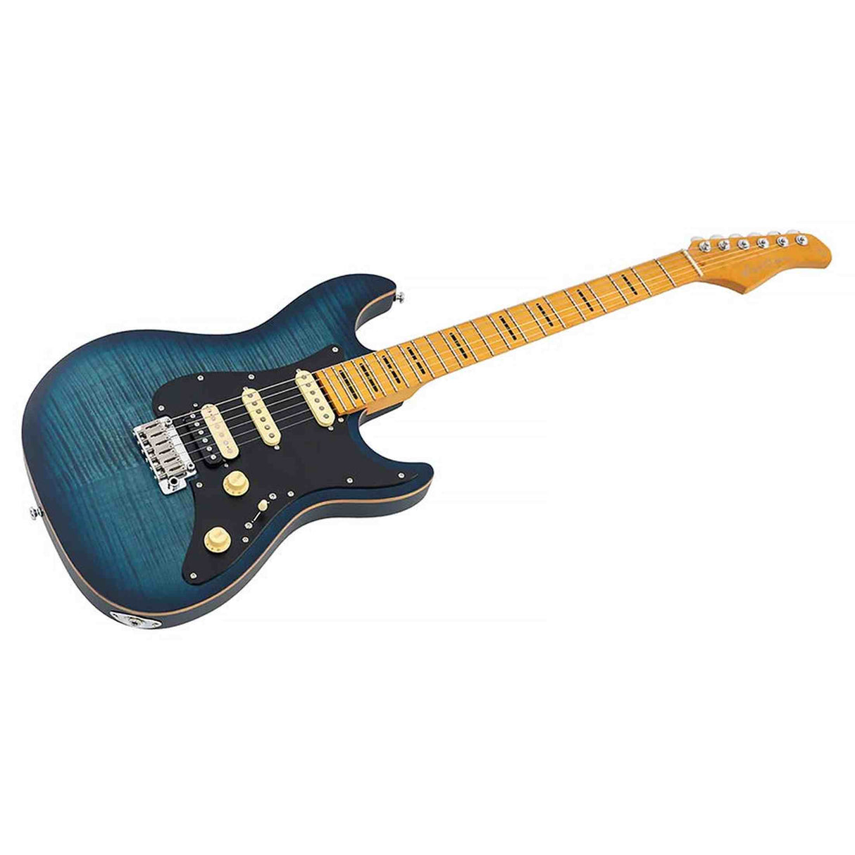 Sire S7N FM/TBL New Gen Larry Carlton elektrische gitaar – S-Style, flamed alder body, Transparent Blue Satin, HSS-configuratie, stainless steel frets