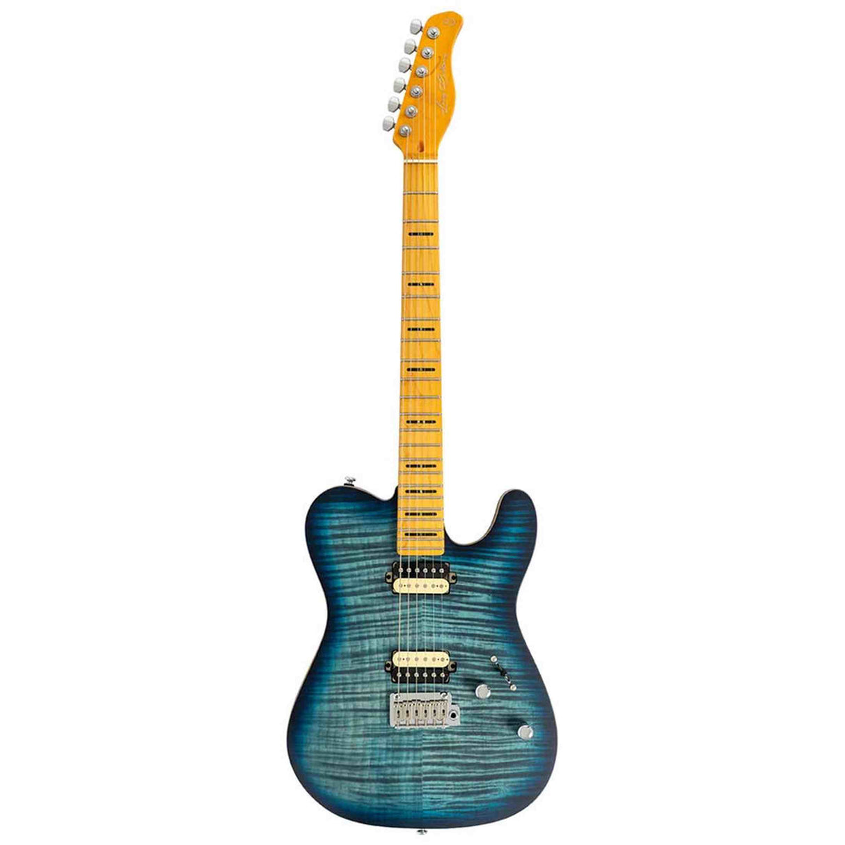 Sire T7N FM/TBL elektrische gitaar – T-Style, Flamed North American Alder, Transparent Blue Satin, LC Super-Modern pickups, stainless frets, locking tuners