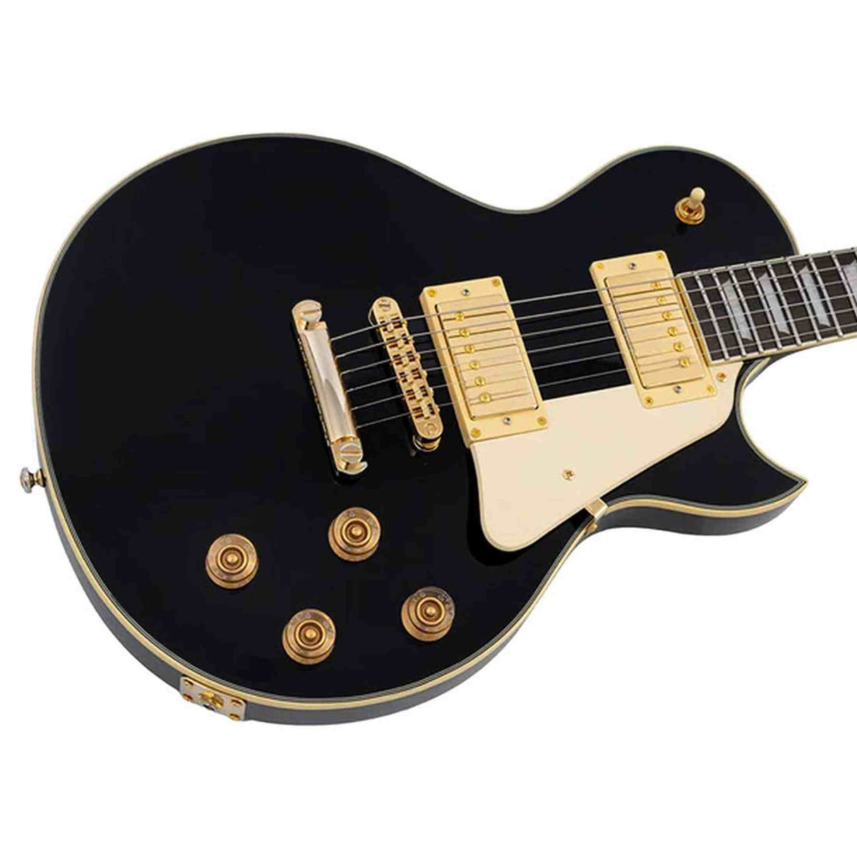 Sire L7N/BK elektrische gitaar – L-Style, mahonie met maple top, Black, HH-configuratie, stainless frets, locking tuners