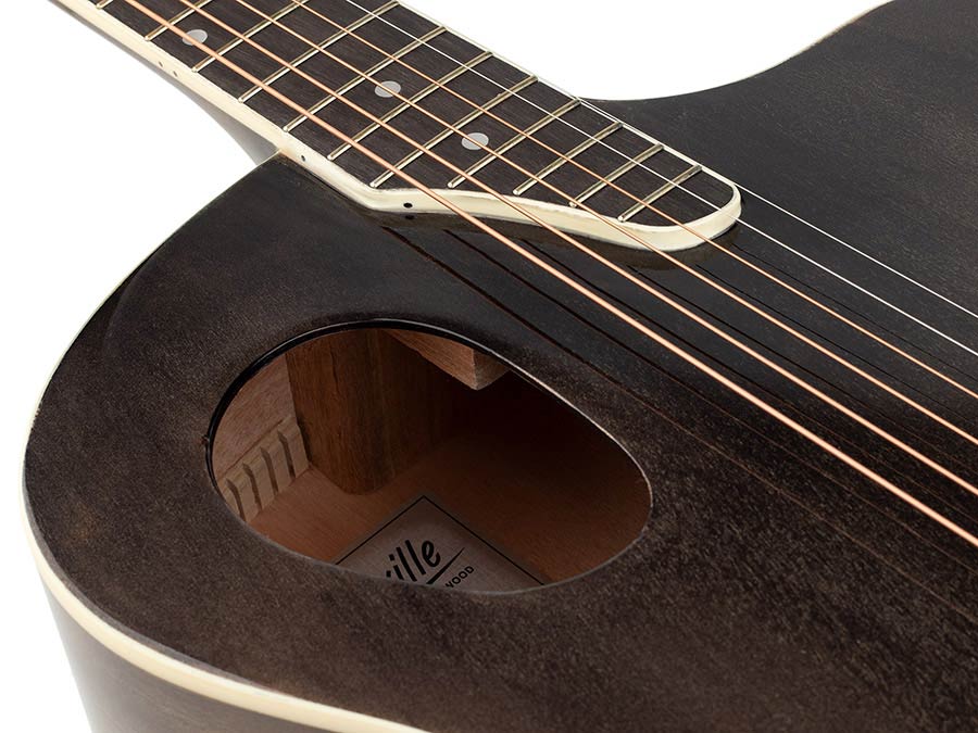 Nashville GOF-110-TBK Offset Soundhole Akoestische Gitaar Transparent Zwart