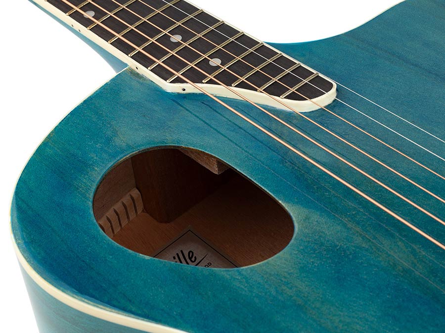 Nashville GOF-110-TBU Offset Soundhole Akoestische Gitaar Transparent Blauw