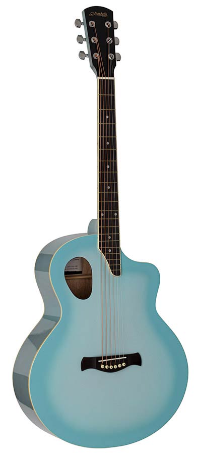 Nashville GOF-105-SBU Offset Soundhole Akoestische Gitaar Sky Blue Burst