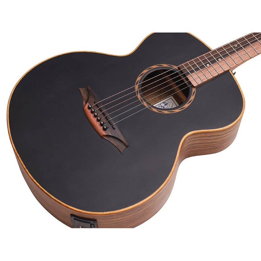 Bromo BAT8ME/BK Tahoma Series Mini Jumbo walnoot akoestische western gitaar