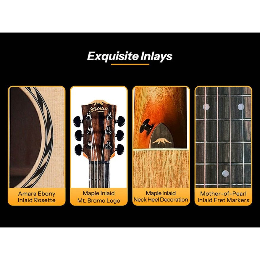 Bromo BAA8S Appalachian Series Mini Jumbo naturel akoestische western gitaar