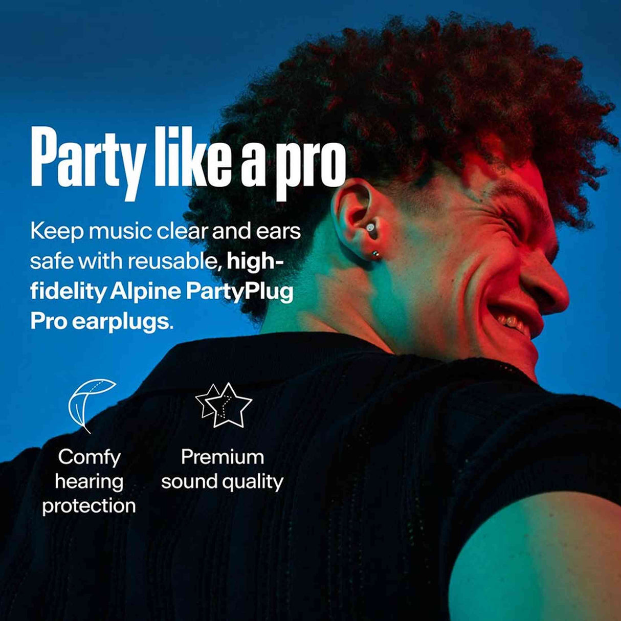 Alpine ALP-PP/PRO-TR PartyPlug Pro Oordoppen Transparant met Muziekfilter en 3 Maten