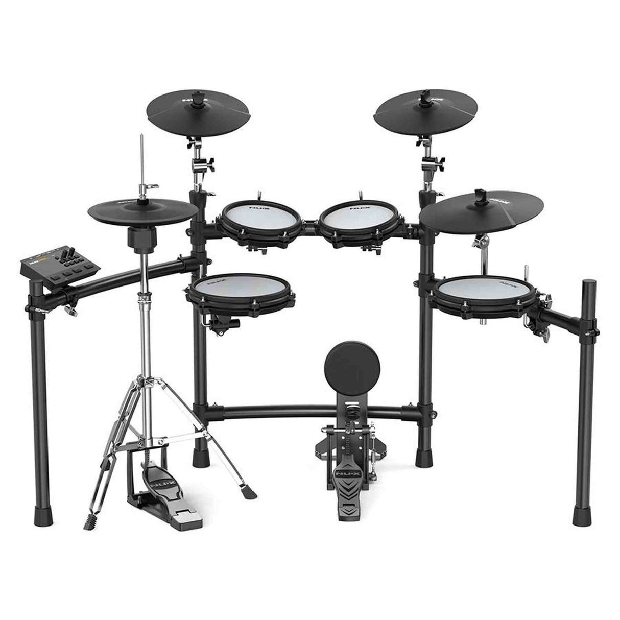 NUX DM-310H All Mesh Head Digitale Drumkit met 10" Snare, 8/8/10 Toms, 12"/14" Cymbals en Hi-Hat Stand