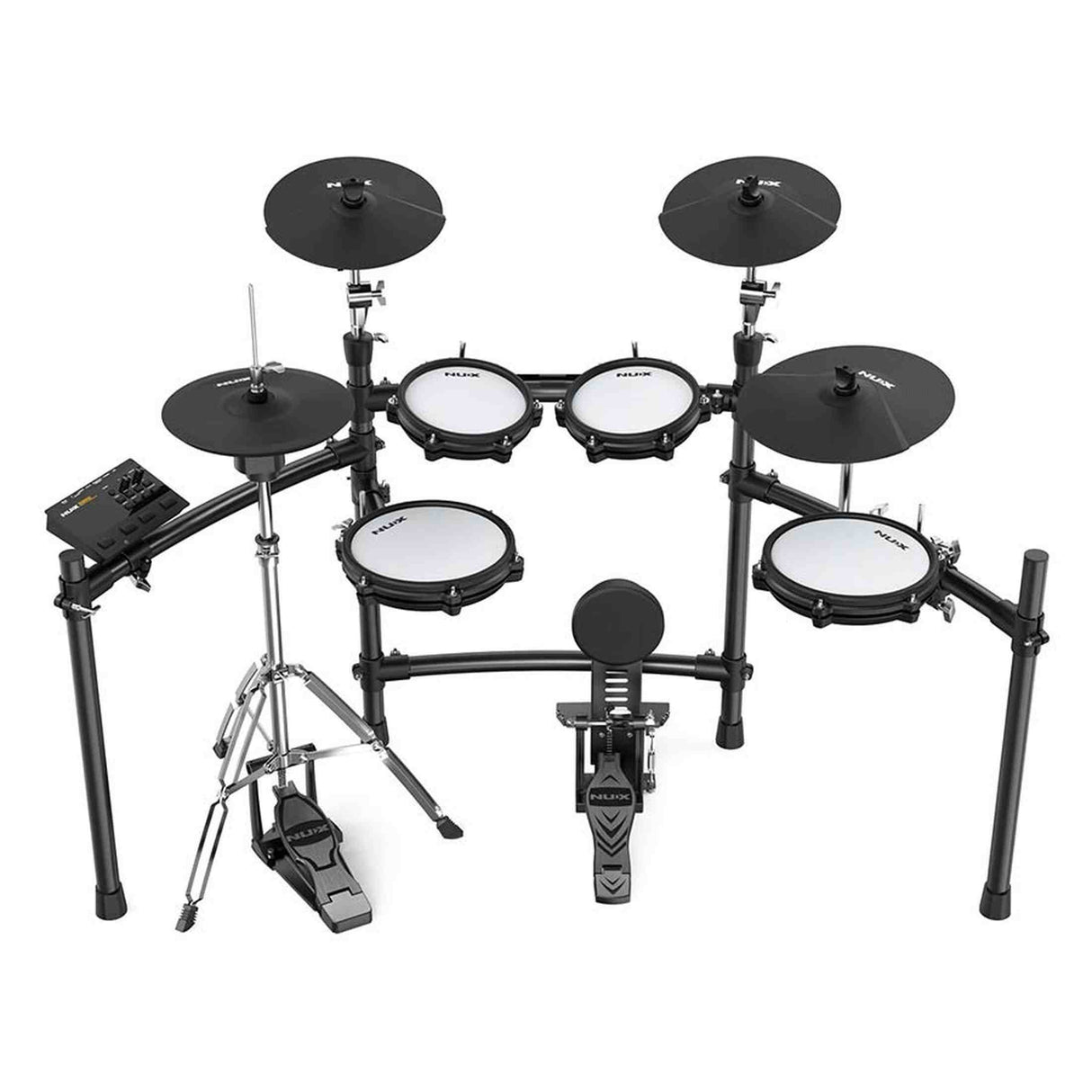 NUX DM-310H All Mesh Head Digitale Drumkit met 10" Snare, 8/8/10 Toms, 12"/14" Cymbals en Hi-Hat Stand