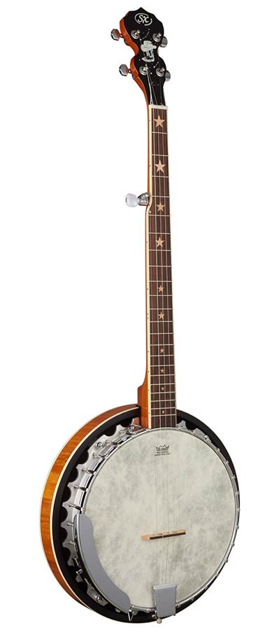 SX BJ565 5-Snarige Bluegrass Banjo 11 Inch Aluminium Rim met Remo Fiberskyn Vel en Gigbag