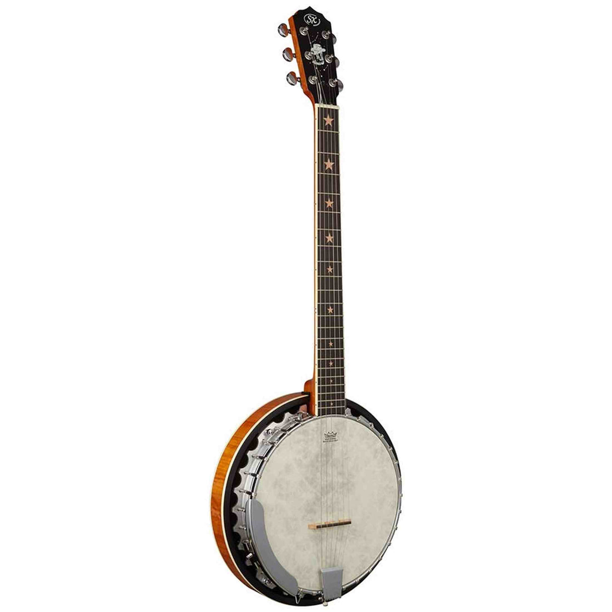SX BJ566 6-Snarige Gitaarbanjo 11 Inch Aluminium Rim met Remo Fiberskyn Vel en Gigbag