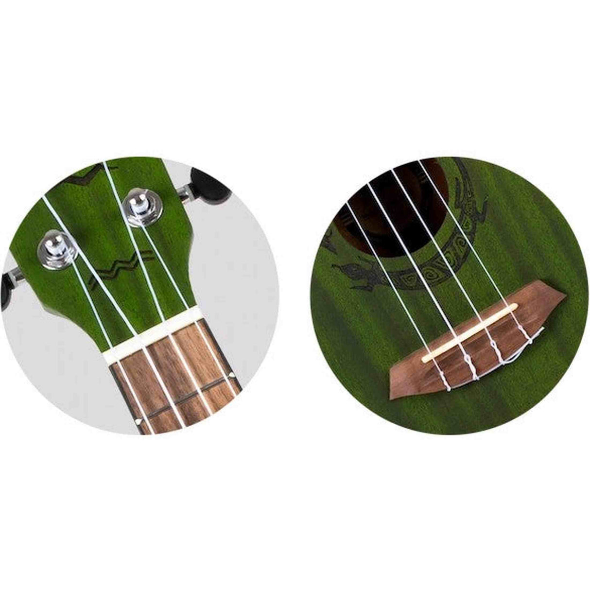 Flight DUC380 Jade Concert Ukulele met Mahogany Body, Bone Topkam en Aquila Nylgut Snaren