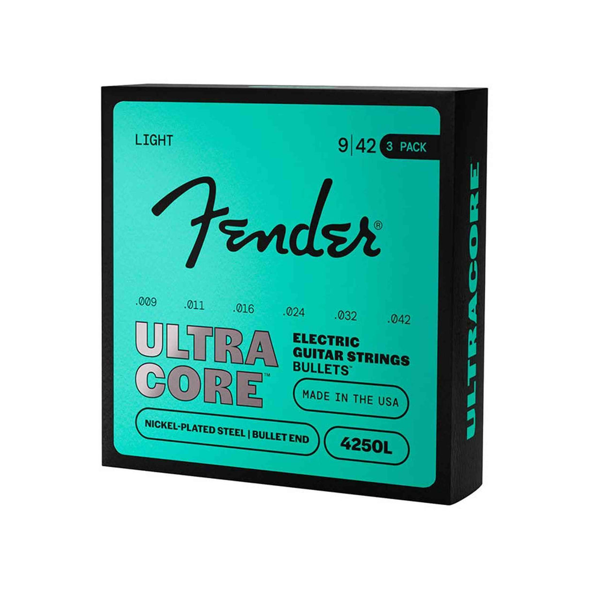 Fender 4250L UltraCore Elektrische Gitaar Snaren Nickel Plated Steel Bullet End Extra Light 009-042 3-Pack
