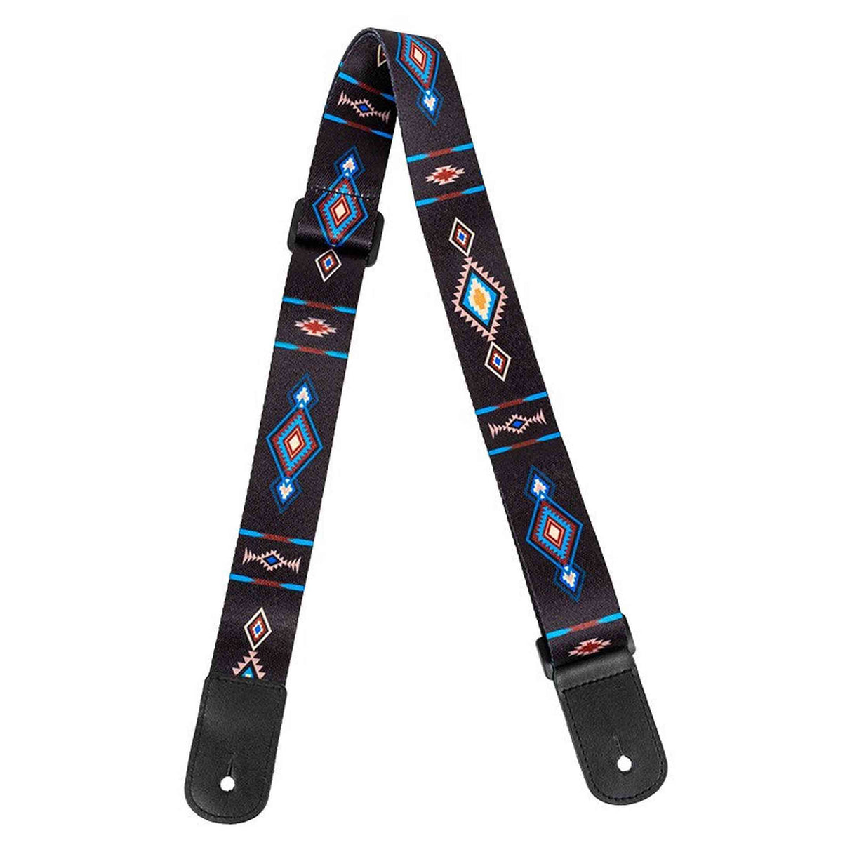 Flight S35 Tempo Ukulele Strap Poly/Leer Blauw met Verstelbare Lengte en Leren Strap Ends