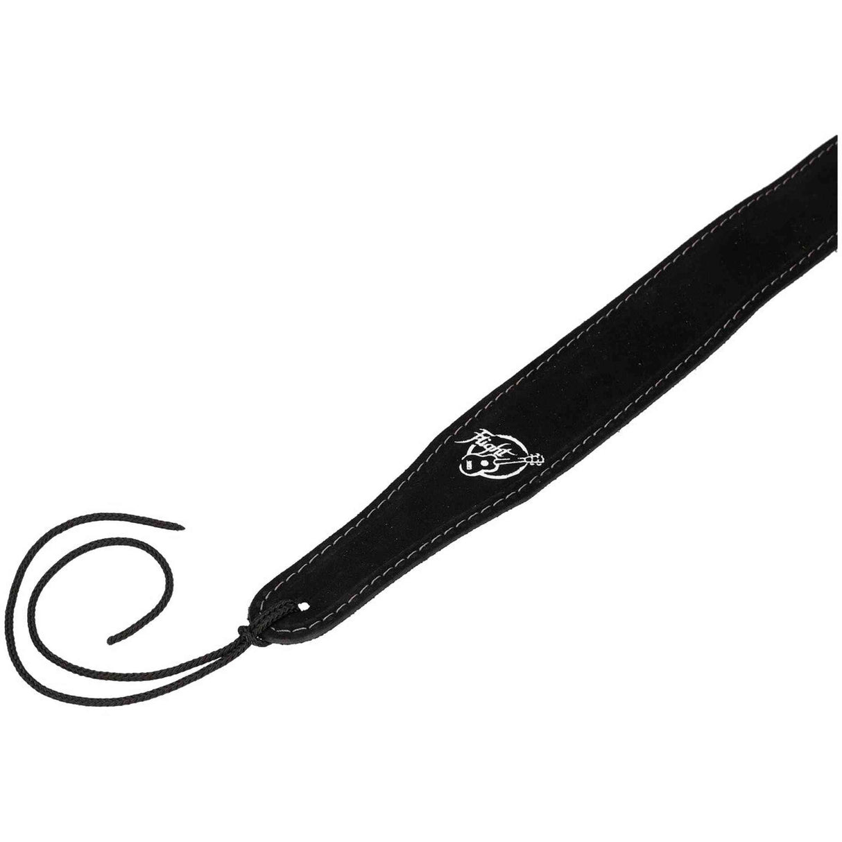 Flight S42 Zwarte Suède Ukulele Strap EU Handgemaakt met Headstock Tie