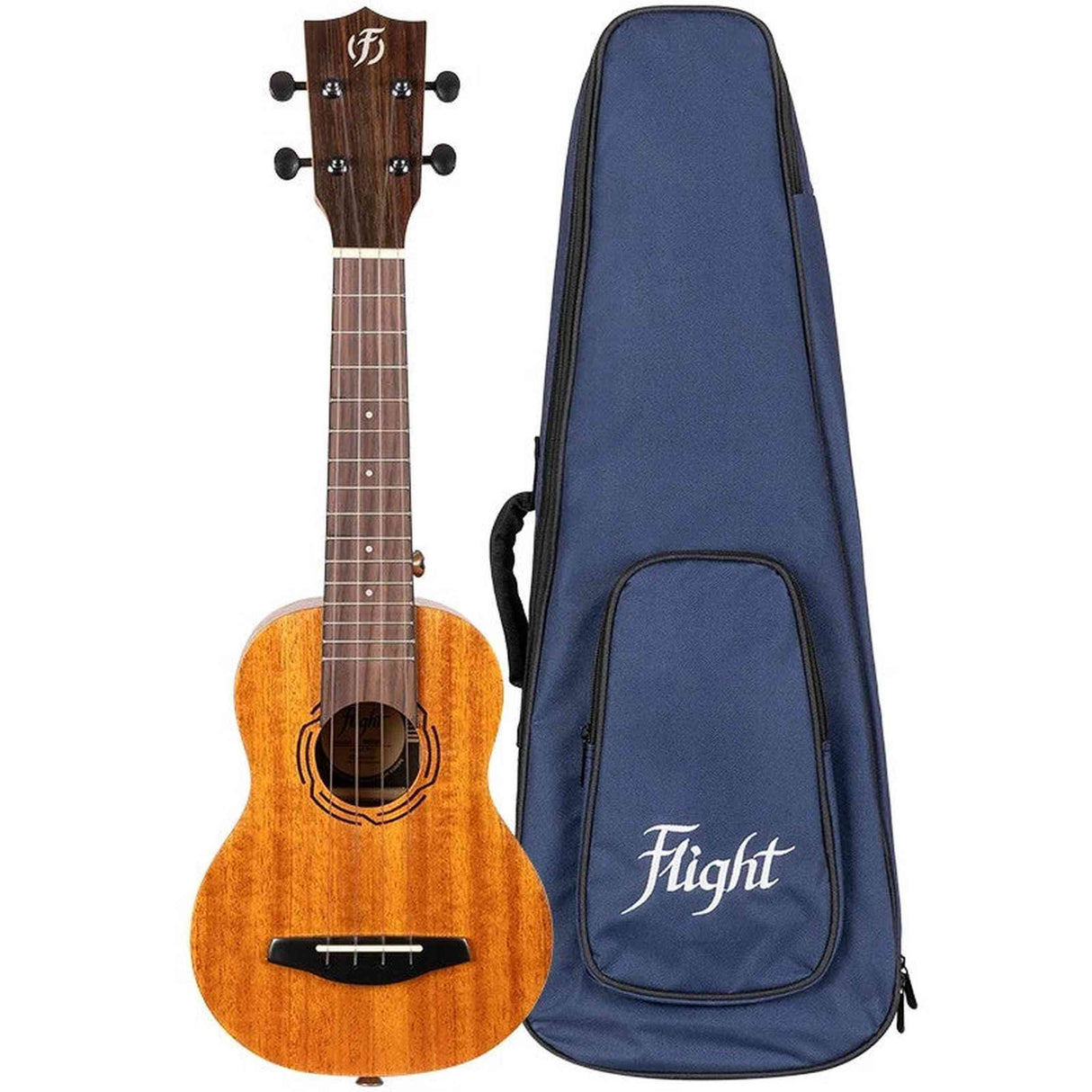 Flight NUS500 Soprano Ukulele met Solid Mahogany Top, Rosewood Toets en D’Addario EJ87 Snaren