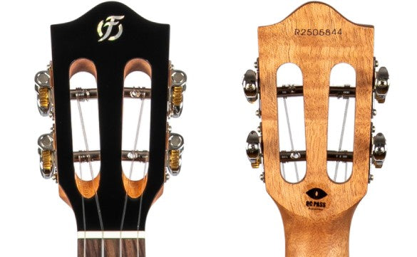 Flight Iris Tinta Concert TBK Ukulele met All Solid Mahogany Body, Rosewood Toets en Fluorocarbon Snaren, Transparent Black